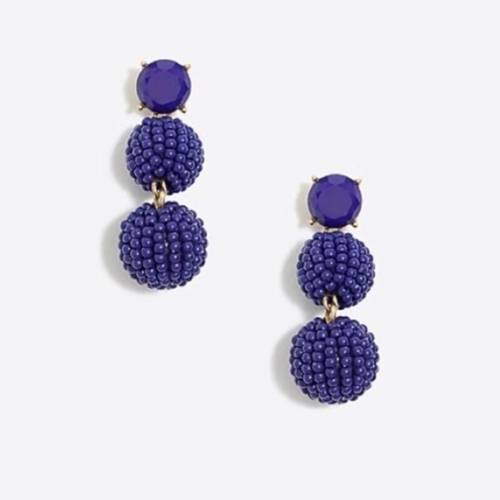 J.CREW Beaded Drop Earrings Blue Clearance